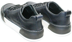 Кожаные мужские кеды кроссовки для ходьбы по городу демисезонные Luciano Bellini C6401 TK Blue.