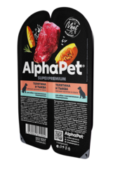 ALPHAPET ламистер влажный корм для собак с чувствительным пищеварением (телятина,тыква) 100 гр