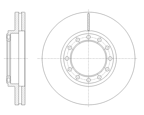 Диск тормозной вентилируемый G-brake  GR-21033