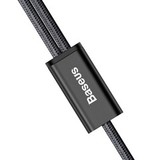 Кабель USB 2в1 Lightning / Micro USB 3A Baseus Rapid Series (CAML-SU01) с быстрой зарядкой 1,2м (120 см) (Черный)