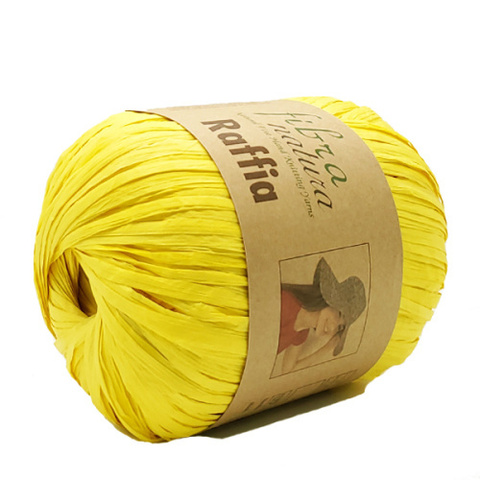 Пряжа Fibra Natura Raffia Fibra 18 желтый (уп. 3 мотка)