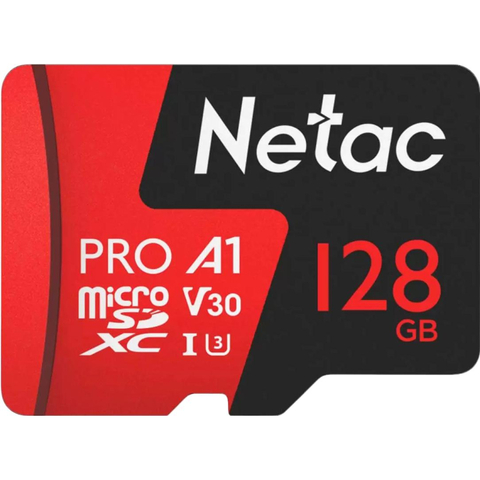 Карта памяти Netac MicroSD card P500 Extreme Pro 128GB, retail version w/SD