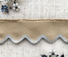 Подвязы трикотажные с люрексом, ш. 3,3 см, L 100 см, бежевый