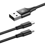 Кабель USB 2в1 Lightning / Micro USB 3A Baseus Rapid Series (CAML-SU01) с быстрой зарядкой 1,2м (120 см) (Черный)