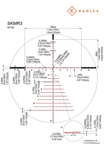Kahles K318i 3,5-18x50 SKMR3 ccw левая 1cm/100m