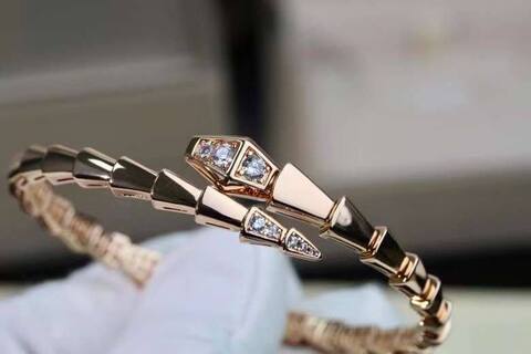 87089 - Браслет ЗМЕЯ -SERPENTI тонкий в розовой позолоте, качество VGOLD
