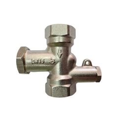 Клапан балансировочный латунный никелированный DN 15 PN 10 муфта-муфта Kvs 1,34 м3/ч MVI BL.110.04 с термодачиком под М10