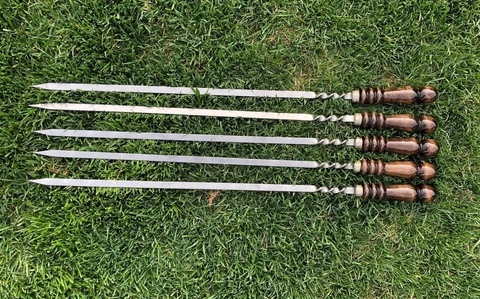 Шампур для люля-кебаб с деревянной ручкой 55 см