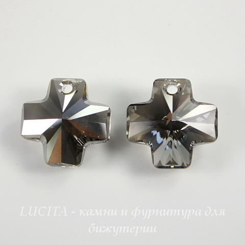 6866 Подвеска Сваровски Крестик Crystal Metallic Silver (20 мм) ()