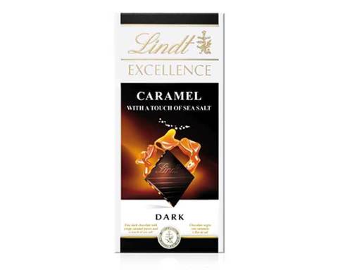 Темный шоколад Lindt Excellence с карамелью и солью, 100 г