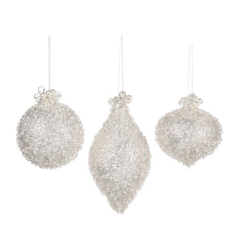 Шарик 8см Goodwill белый с серебром в ассортименте