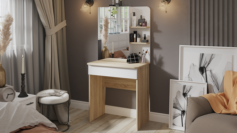 Стол туалетный Майя дуб сонома / белый ясень