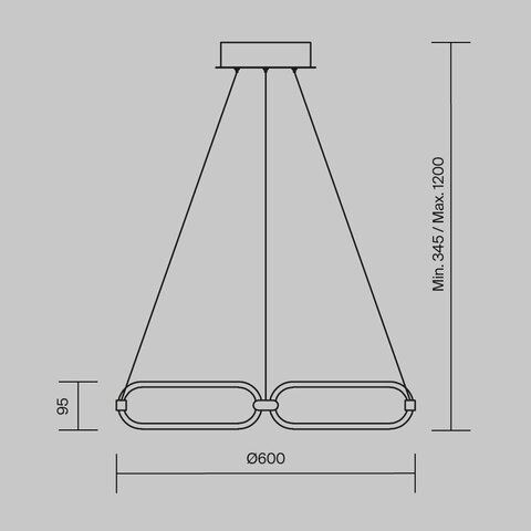 Подвесная светодиодная люстра Maytoni Chain MOD017PL-L50MG