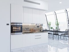 Прямая модульная кухня Фьюжн-03 Silky White - Белый 2340*2600*600