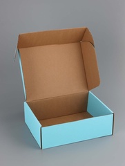 Коробка самосборная одиночная Прямоугольник, Голубой, 21*27*9 см, 1 шт.