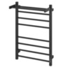 EWRIKA Пенелопа L2 4657819950819 Полотенцесушитель электрический 80x55 см, подключение справа, слева, матовый черный, лесенка, из стали, с полкой