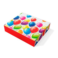 Коробка самосборная одиночная Прямоугольник, 17*20*6 см, Воздушные шары, 1 шт.