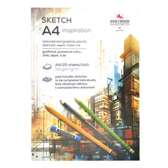 Бумага для графики А4 110 г/м2 20л с 20 эскизами, желтая, склейка