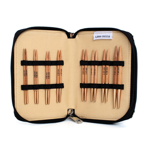 Lana Grossa Набор коротких спиц (бук)