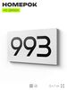 Номер на дверь 993, табличка на дверь для офиса, квартиры, кабинета, аудитории, склада, белая 120х70 мм, Айдентика Технолоджи