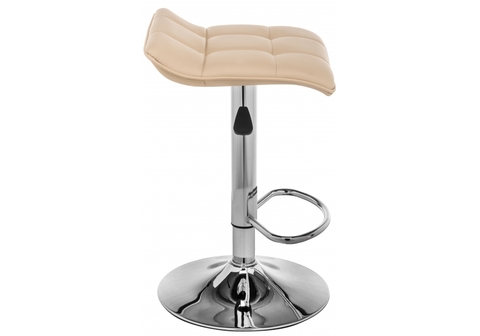 Барный стул Fera бежевый 40*40*64 - 84  Хромированный металл /Бежевый кожзам