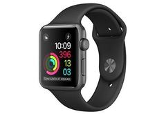 Apple Watch Series 2, 42 мм, корпус из алюминия цвета серый космос, спортивный ремешок чёрного цвета