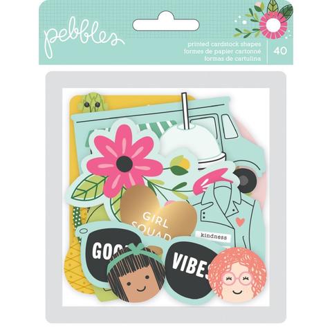 Высечки -коллекция Girl Squad Ephemera Cardstock Die-Cuts  - Pebbles -40шт.