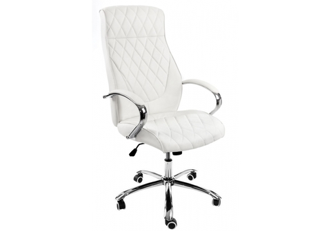 Офисное кресло для персонала и руководителя Компьютерное Monte белое 67*67*129 Хромированный металл /Белый