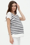 Блузка для беременных 07561 белый/синяя полоса