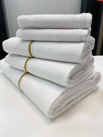 Набор полотенец 3шт Claire Batiste Atelier Brise белый с зеленым кантом