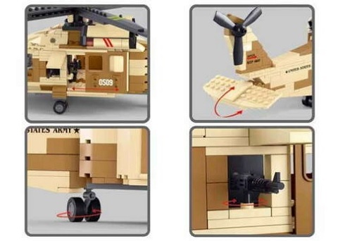Конструктор серия Армия Вертолет Черный ястреб