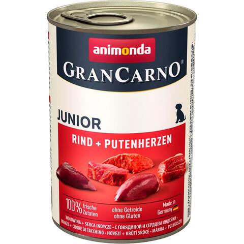 Animonda Gran Carno Original Junior консервы говядина и сердце индейки д/щенков/юниоров 400г