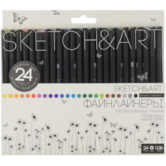 Набор линеров для скетчинга SKETCH&ART BLACK EDITION 0,36мм 24цв 36-0019