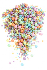 Шарики кранч матовые №297М 3-8мм оранж,голуб,роз,сирен,изумруд 100 гр.