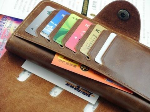 Mens Brown Leather Long Wallet №3