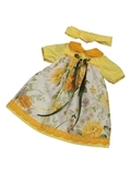 Платье с воротничком - Желтый / цветы. Одежда для кукол, пупсов и мягких игрушек.