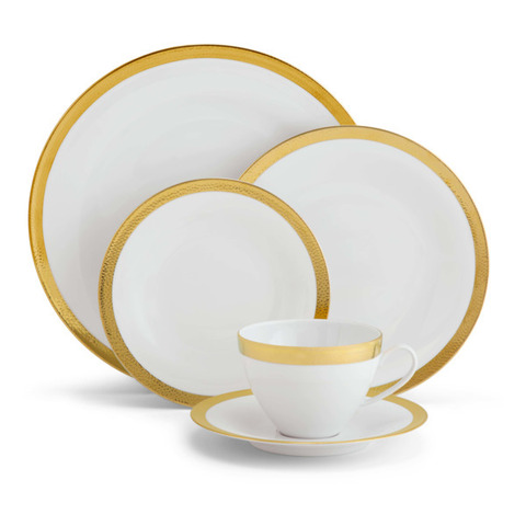 Сервиз чайно-столовый 5 предметов на 1 персону Michael Aram Золотой кант