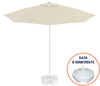 Зонт пляжный с базой на колесах Kiwi Clips&Base, Ø250 см, бежевый