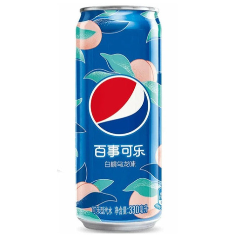 Газированный напиток с белым персиком и чаем улун Pepsi Peach Oolong, 330 мл