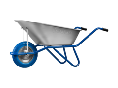 ЗУБР ПТ-100, 90 л, 180 кг, одноколесная, полиуретановое колесо, садовая тачка, Профессионал (39901)
