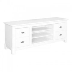 Тумба под телевизор напольная белая Рауна (белый воск), 149x60x42 см