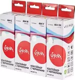 Набор чернил  Sakura SIC13T664BA(664 BK) для Epson, водорастворимый тип, (черный, голубой, пурпурный, желтый), 4шт в наборе.