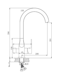 Смеситель для кухни со встроенным фильтром HAIBA HB76533-3 графит