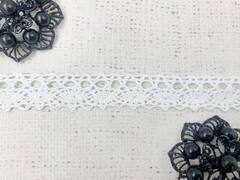 Кружево хлопковое/Тесьма вязаная, ш. 2 см, белый