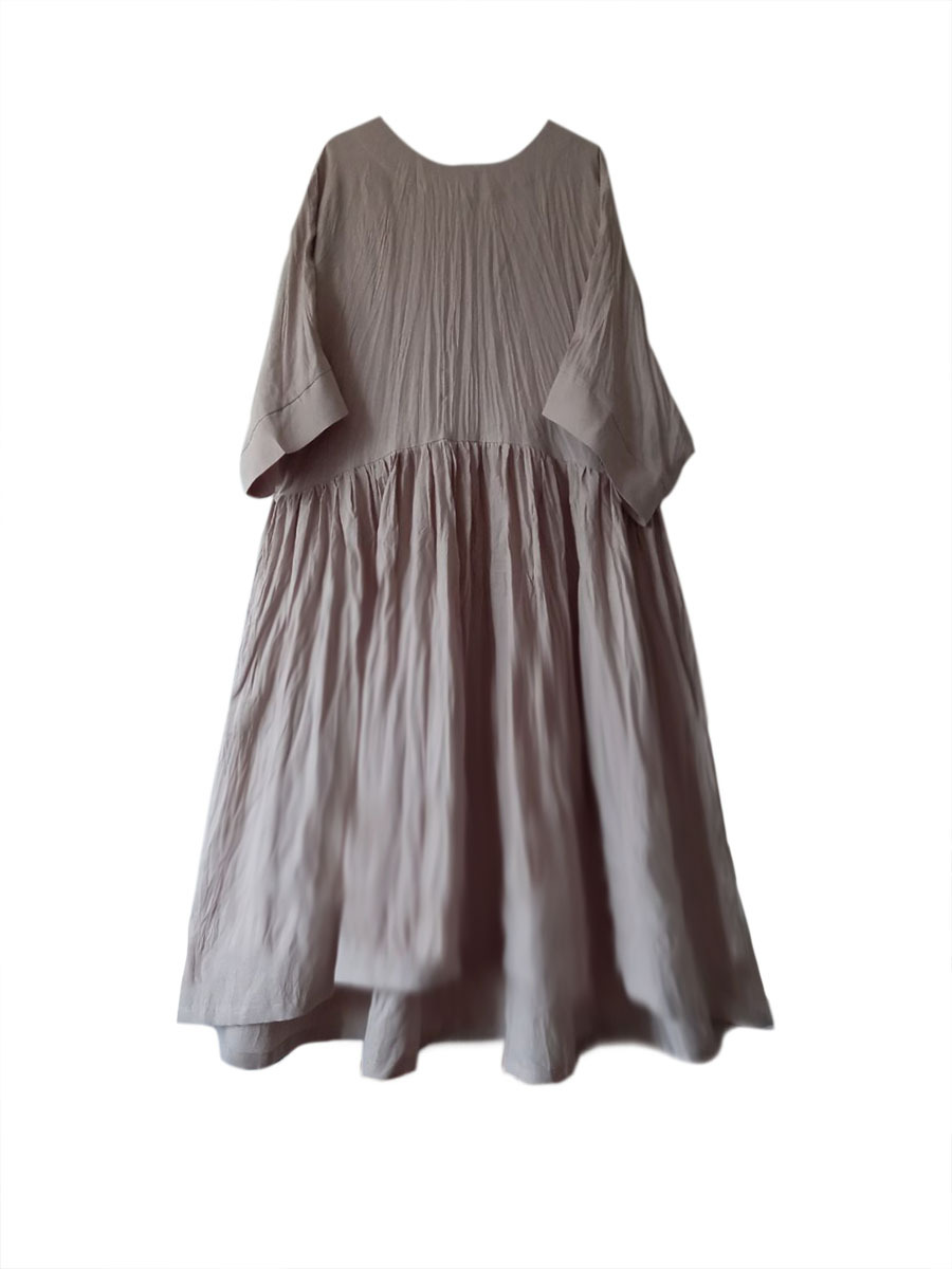 Надежда. Платье льняное, асимметричное с рукавом 3/4 PL-42-53114