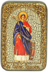 Инкрустированная Икона Святая великомученица Екатерина 15х10см на натуральном дереве, в подарочной коробке