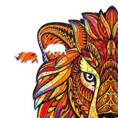 Король лев Chapa - Деревянные пазлы, детали разной формы, картины, голова льва