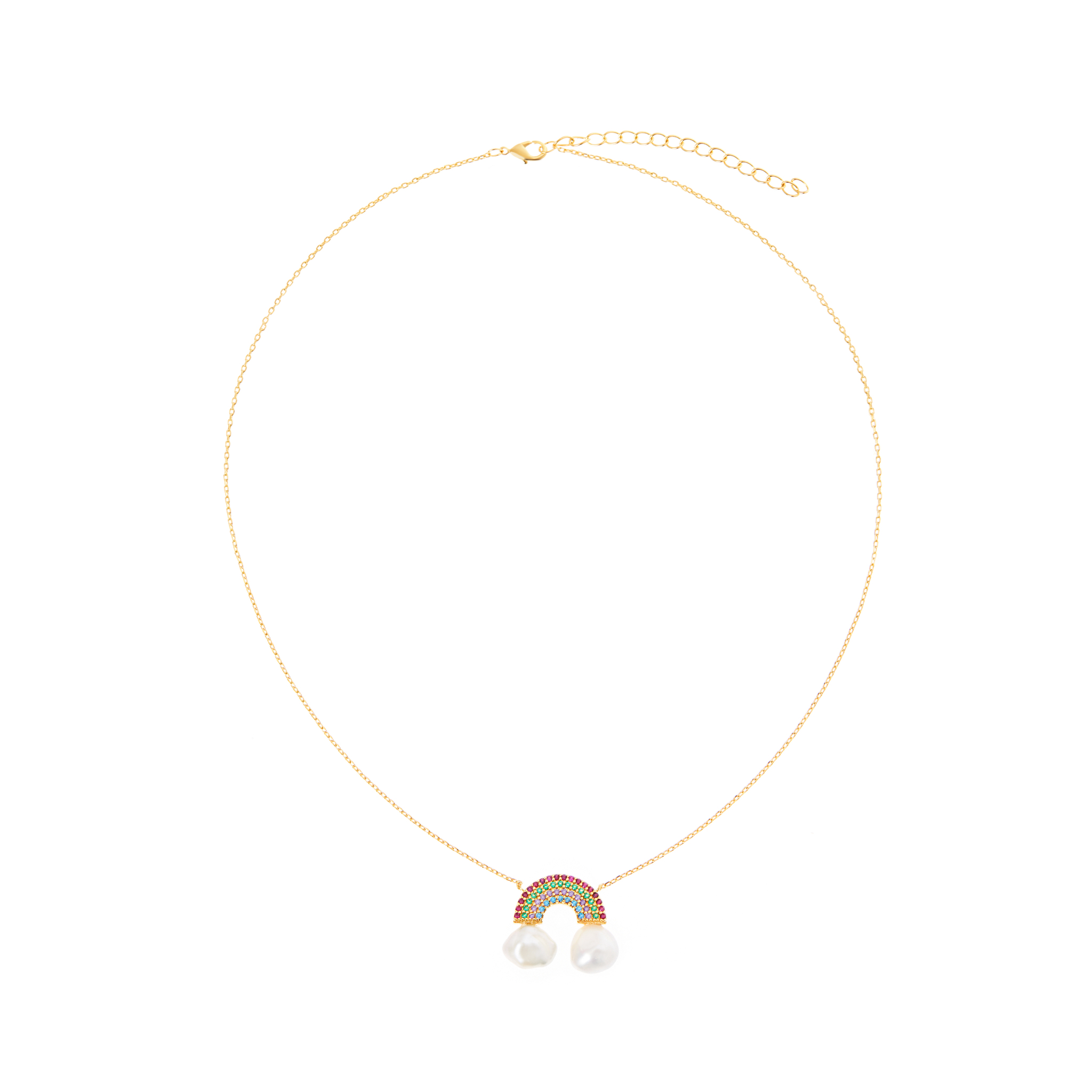 JULY CHILD Колье Rainbow Keshi Necklace july child колье doggie tag necklace – silver