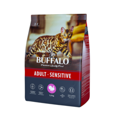 Mr.Buffalo Adult Sensitive сухой корм для кошек (индейка) 1,8 кг