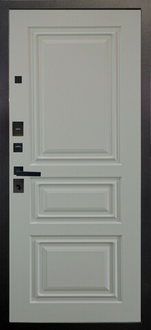 Теплая дверь входная Аргус Блэк Скиф, 2 замка, 2 мм металл, (черный муар+милк софт) #3